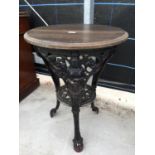 A VICTORIAN STYLE CAST ALLOY PUB TABLE