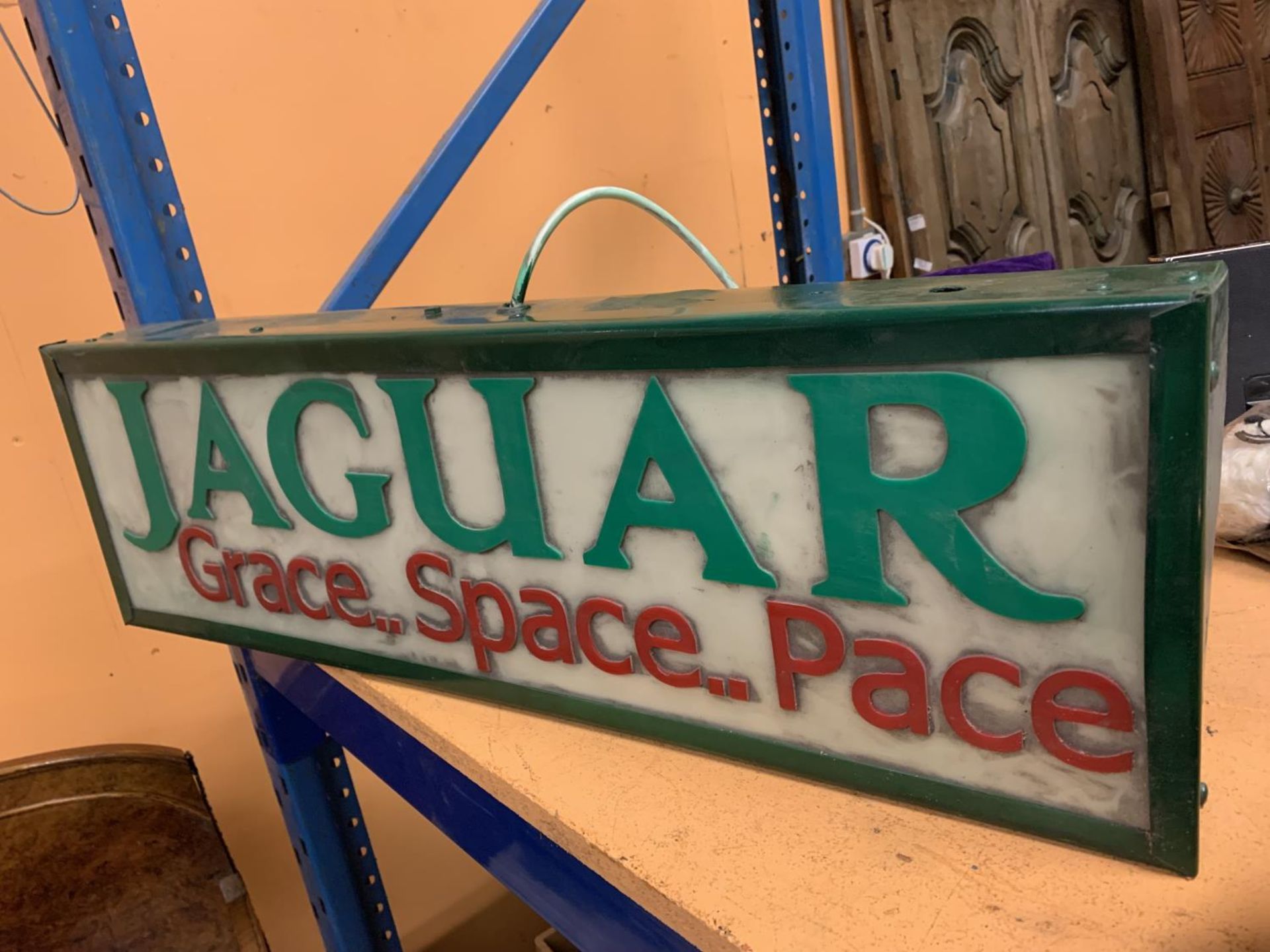 A JAGUAR GRACE..SPACE..PACE ILLUMINATED LIGHTBOX SIGN 75CM X 23CM - Image 3 of 3