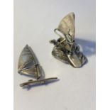 TWO SILVER WIND SURFER MODELS MARKED 800