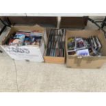 A LARGE ASSORTMENT OF DVDS AND CDS ETC
