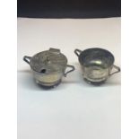 TWO HALLMARKED LONDON SILVER POTS TO INCLUDE A SALT AND A MUSTARD POT (NO LINERS) SILVER WEIGHT 72.3