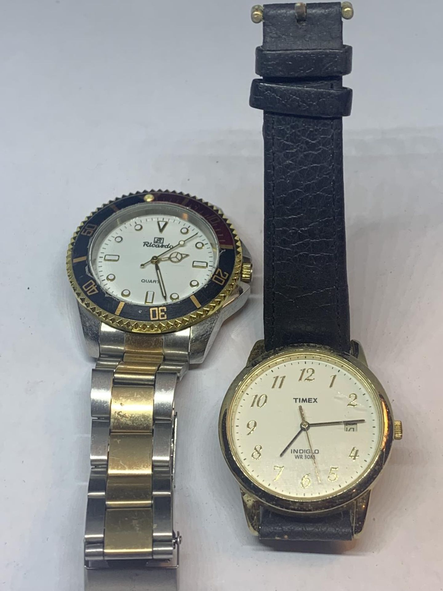 TWO WRISTWATCHES TO INCLUDE A RICARDO AND A TIMEX