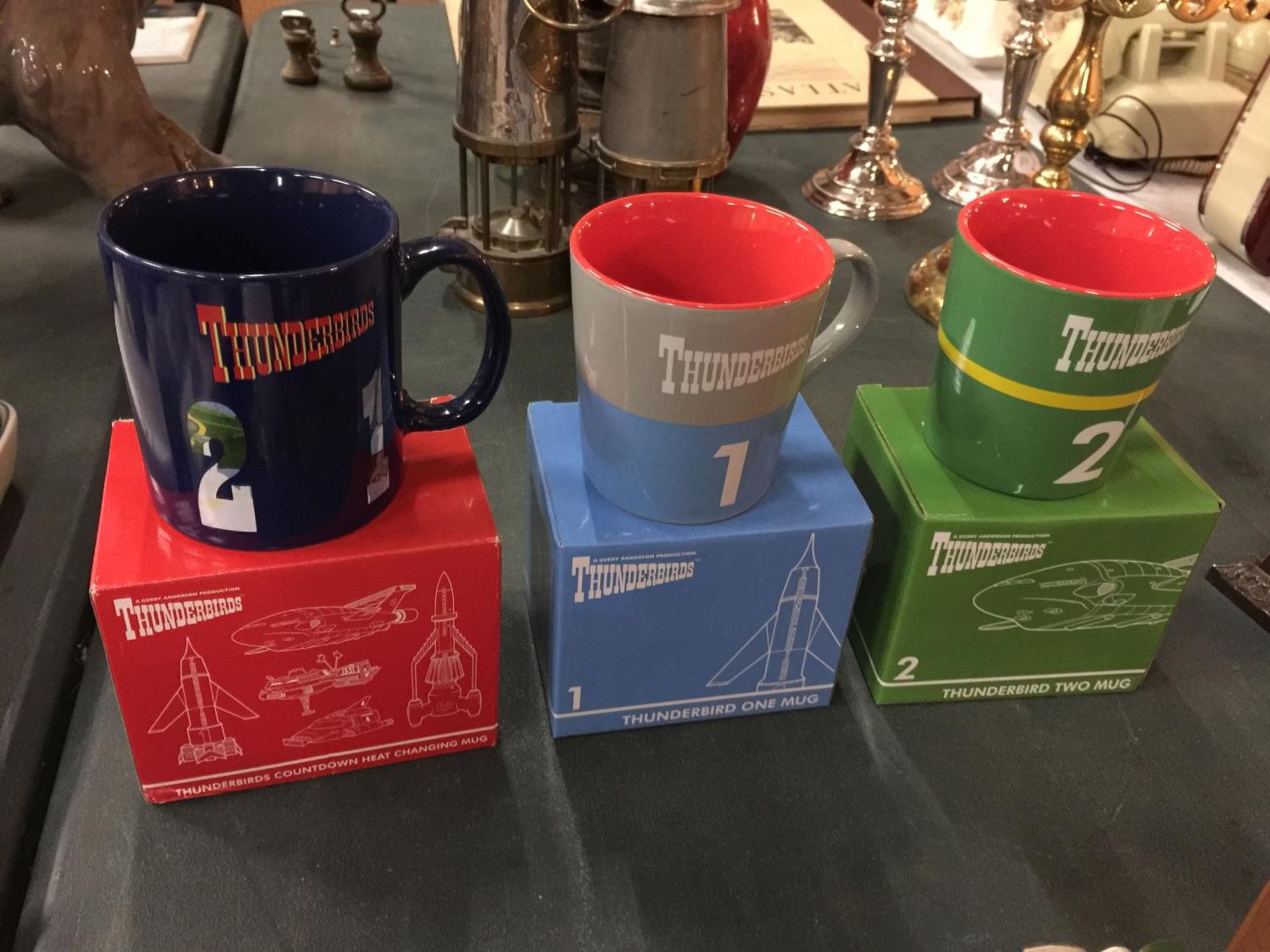 THREE BOXED THUNDERBIRDS MUGS