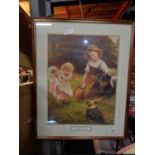 A FRAMED PRINT OF 'THEIR FAVOURITE PETS'