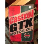 A CASTROL GTX MOTOR OIL TIN SIGN