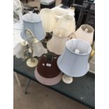 A LARGE ASSORTMENT OF VARIOUS TABLE LAMPS