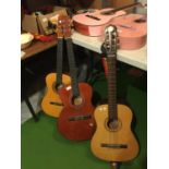 THREE ACCOUSTIC GUITARS