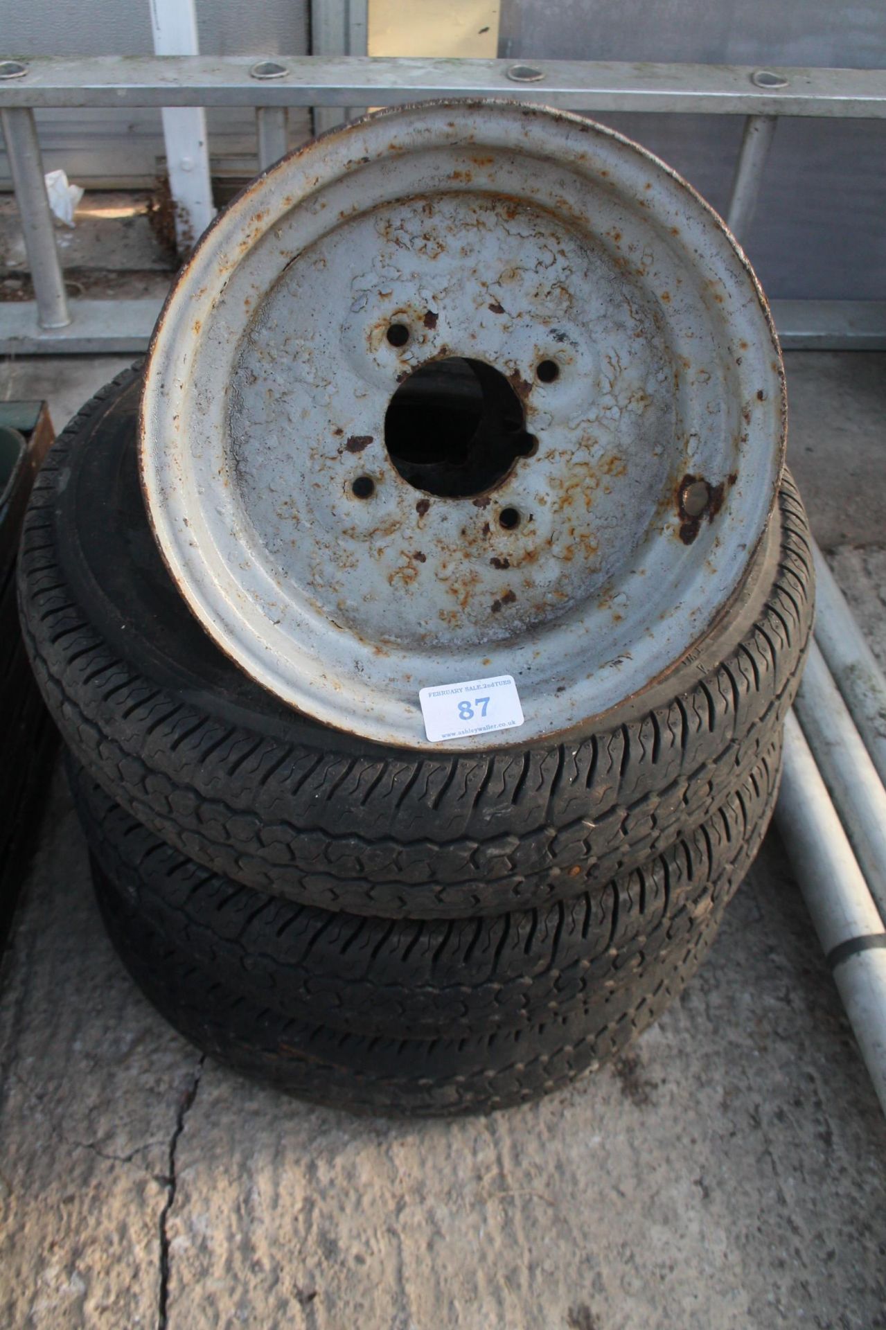 THREE TYRES AND TWO RIMS NO VAT