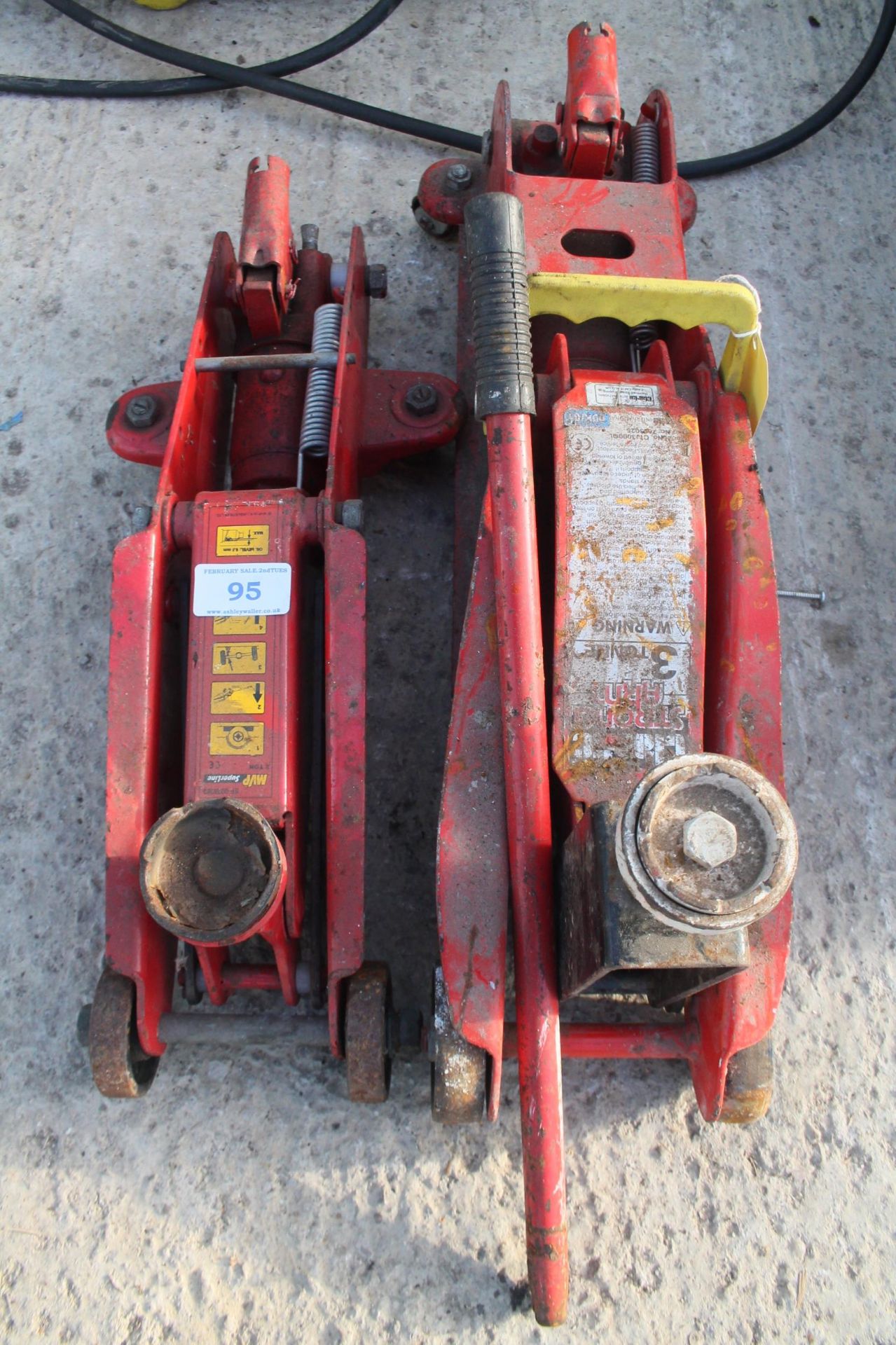 TWO TROLLEY JACKS TO INCLUDE A STRONG ARM NO VAT