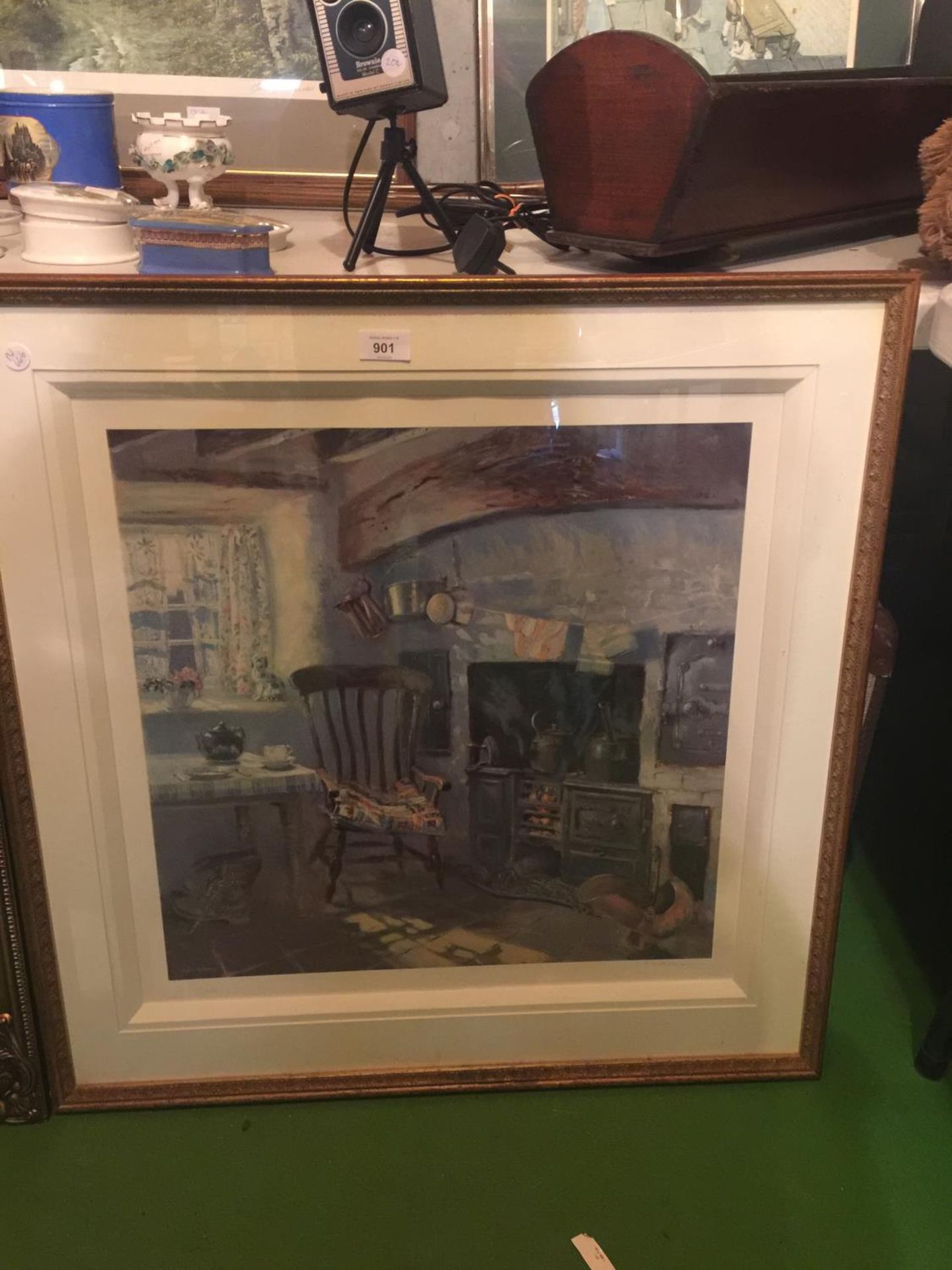 A LARGE LIMITED EDITION PRINT 'COTTAGE KITCHEN' BY KEITH ANDREW NUMBER 91/850