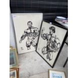 TWO FRAMED LIMITED EDITION BODY BUILDER PRINTS