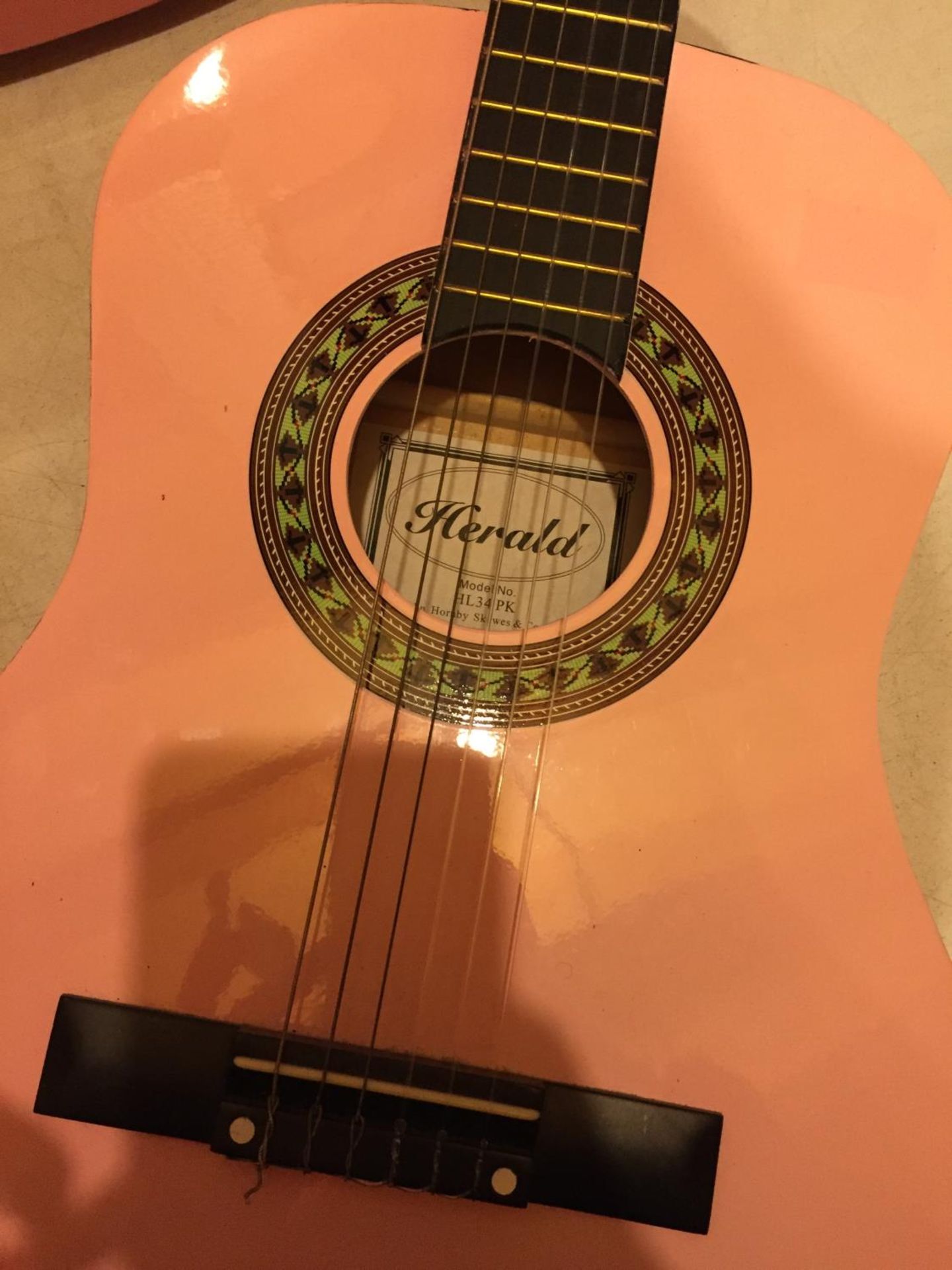 TWO PINK ACCOUSTIC GUITARS - Image 3 of 6