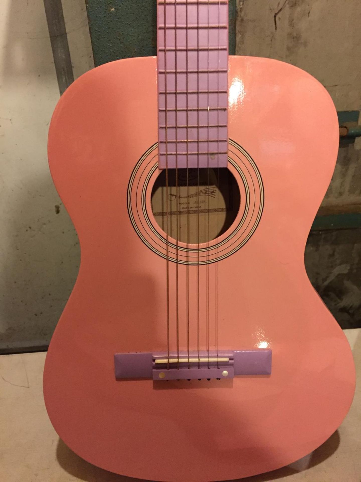 TWO PINK ACCOUSTIC GUITARS - Image 6 of 6
