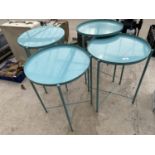 FOUR RETRO METAL OCCASIONAL TABLES