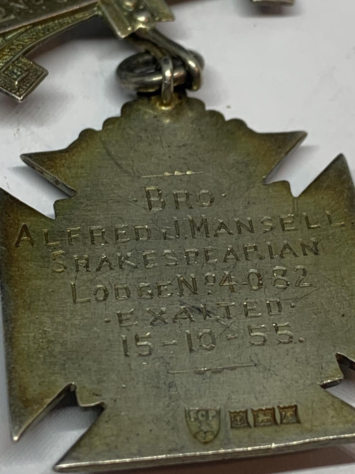 TWO SILVER MASONIC MEDALS TO INCLUDE ONE HALLMARKED CHESTER AND THE OTHER BIRMINGHAM - Image 4 of 4