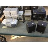 A LARGE ASSORTMENT OF STEREO SYSTEM ITEMS TO INCLUDE PANANSONIC, PJILIPS AND SONY ETC