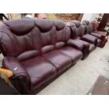 A MODERN FLORENCE SELECTIONS (ITALY) THREE PIECE LOUNGE SUITE IN OXBLOOD