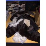 A NUMBER OF FUR ITEMS TO INCLUDE TWO HAND MUFFS