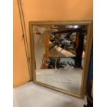 A ETCHED GLASS ART NOVEAU GILT FRAMED MIRROR