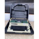 A RETRO SILVER REED TYPEWRITER AND FURTHER OFFICE ITEMS ETC