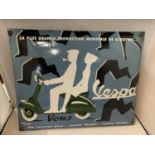 AN ENAMEL VESPA SIGN