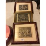 THREE FRAMED PRINTS OF UPSTAIRS DOWNSTAIRS LIFE