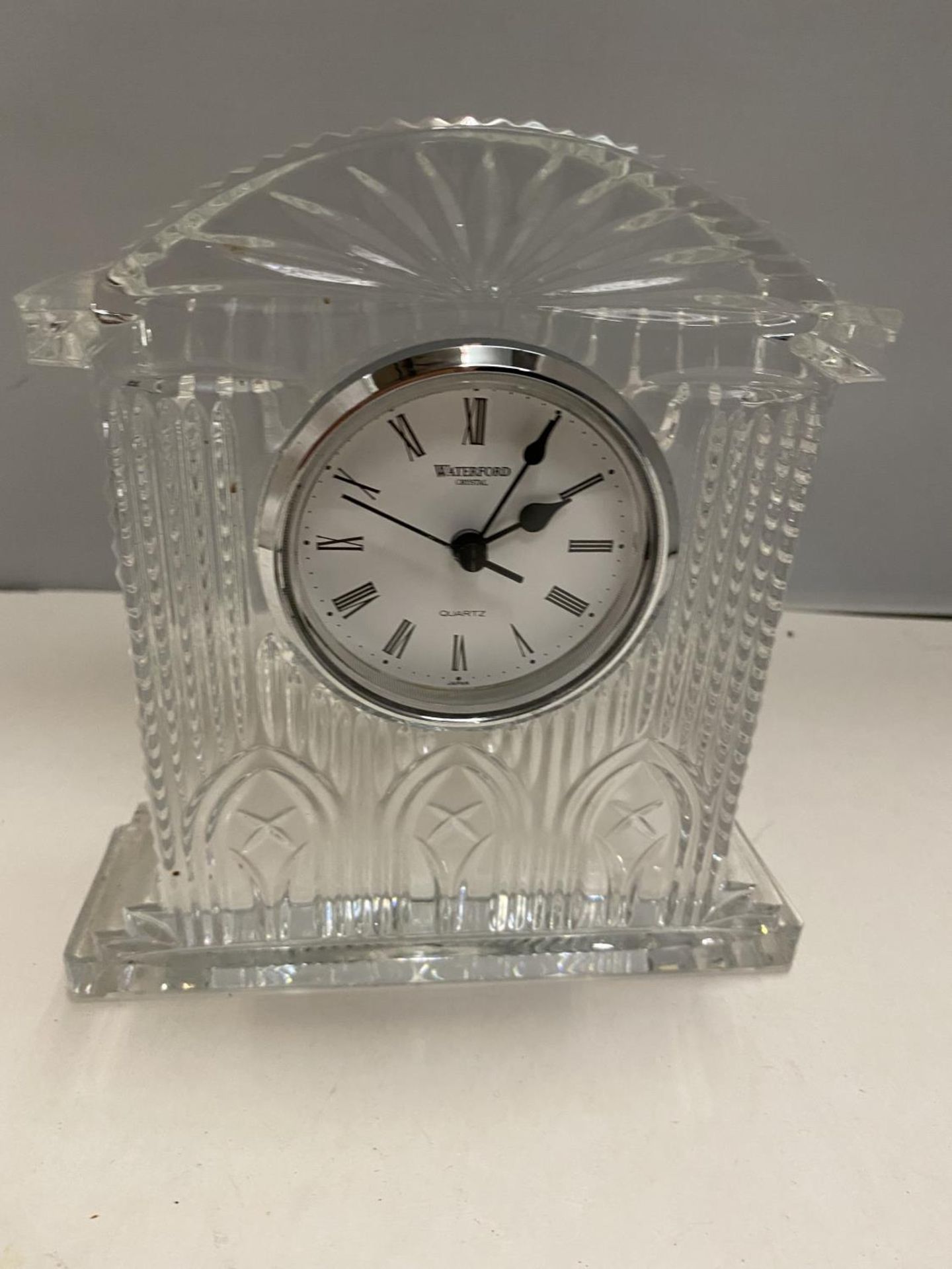 A WATERFORD CRYSTAL MANTLE CLOCK