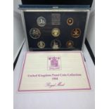 A 1984 ROYAL MINT UNITED KINGDOM EIGHT COIN PROOF COLLECTION SET IN A PRESENTATION FOLDER