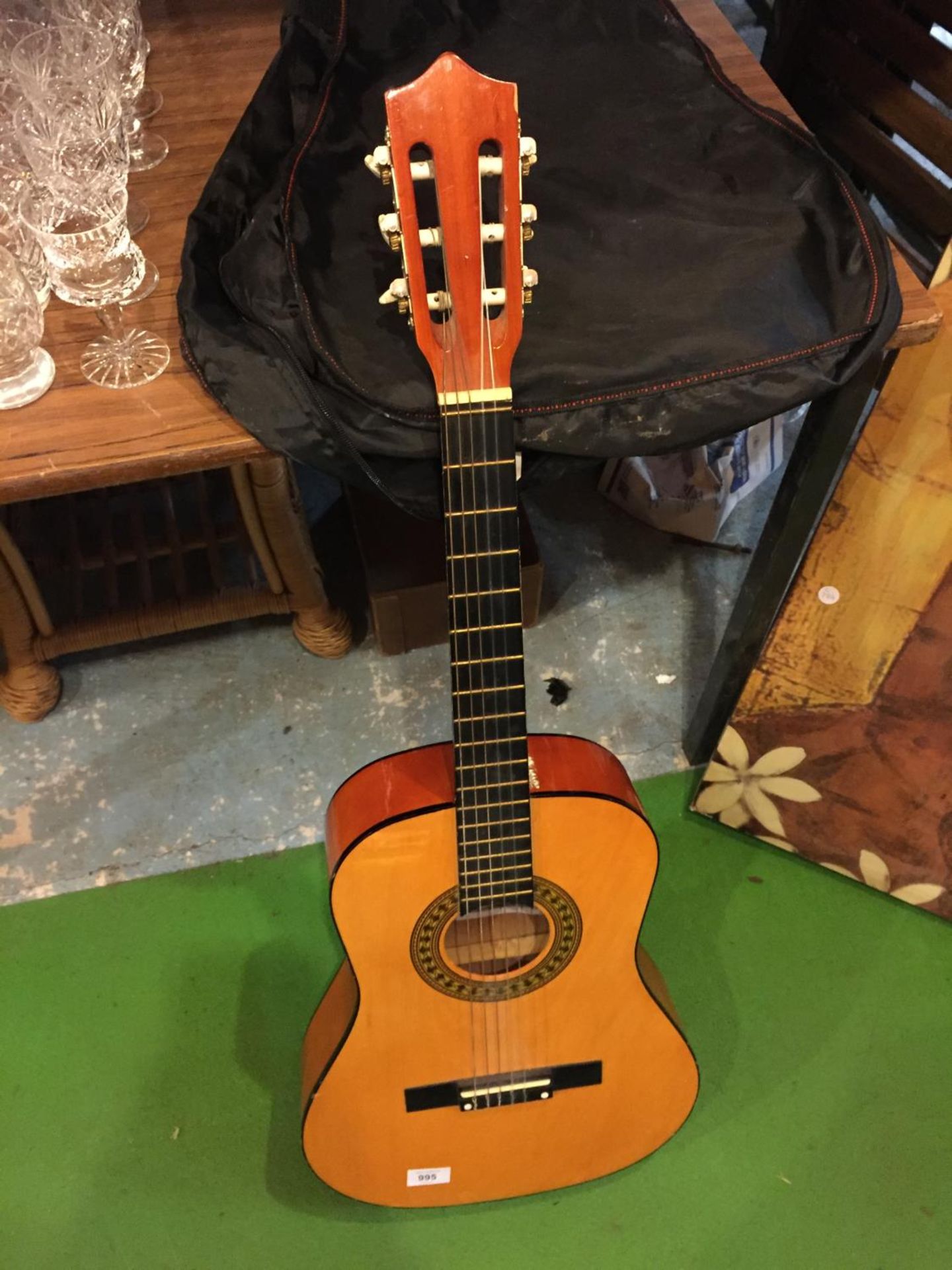 A 'HERALD' ACCOUSTIC GUITAR AND CASE