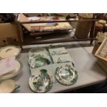 EIGHT WEDGWOOD CABINET PLATES 'RIVER PANORAMA' COLLECTION WITH CERTIFICATES, PLUS A WOODEN WALL