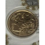 A 2021 GOLD HALF SOVEREIGN PROOF COIN