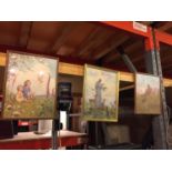 THREE FRAMED PRINTS, TWO OF CHILDREN AND FAIRIES, ONE OF JESUS WITH ANIMALS