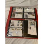 TWO RED FIRST DAY COVER ALBUMS COVERING 1960s TO 1980s