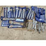 A LARGE QUANTITY OF VARIOUS SPANNERS TO INCLUDE SETS AND ADJUSTABLES ETC