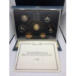 A 1988 ROYAL MINT UNITED KINGDOM SEVEN COIN PROOF COLLECTION SET IN A PRESENTATION FOLDER