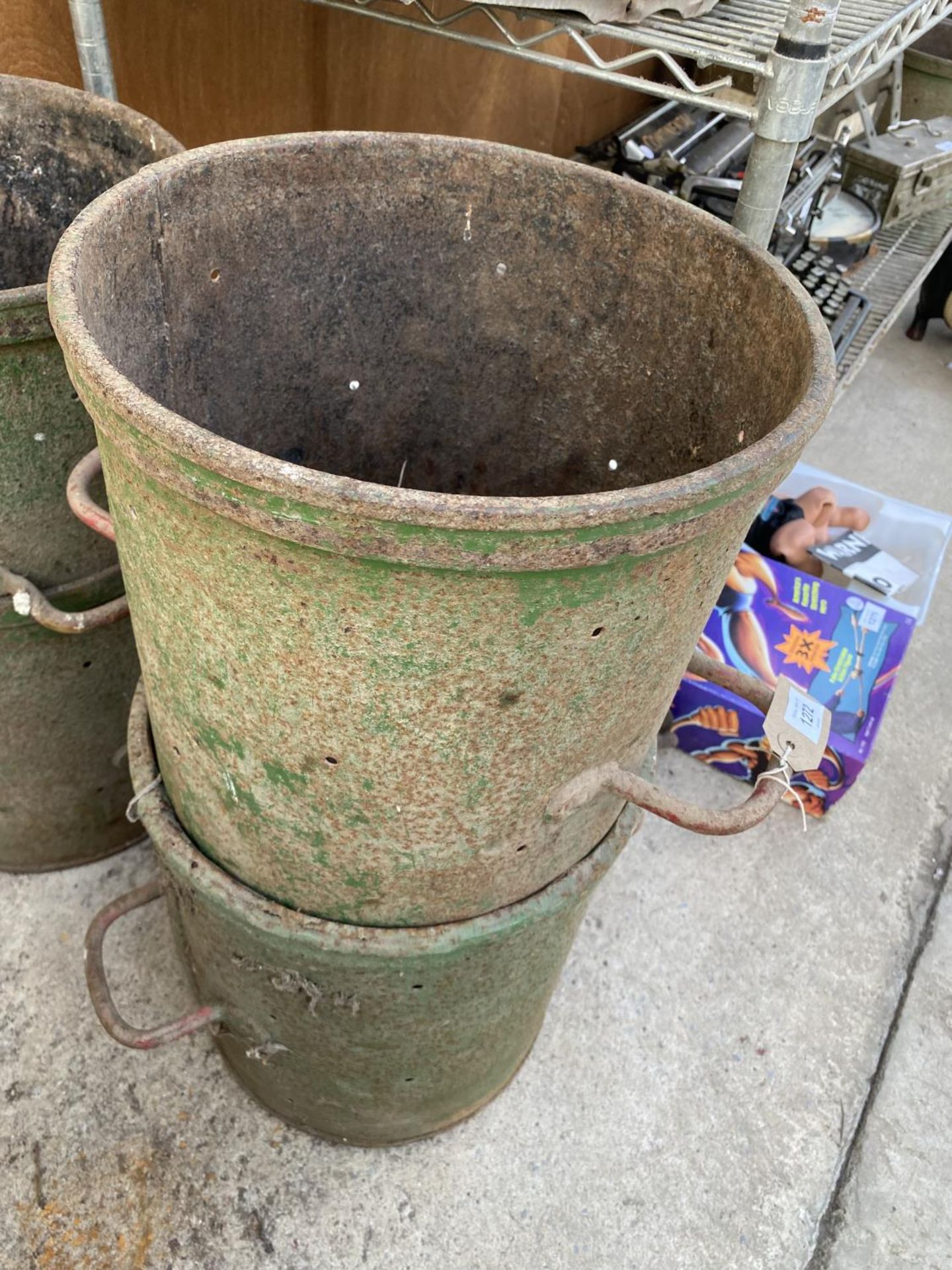 FOUR VINTAGE CAST IRON CHEESE VATS - Image 3 of 4