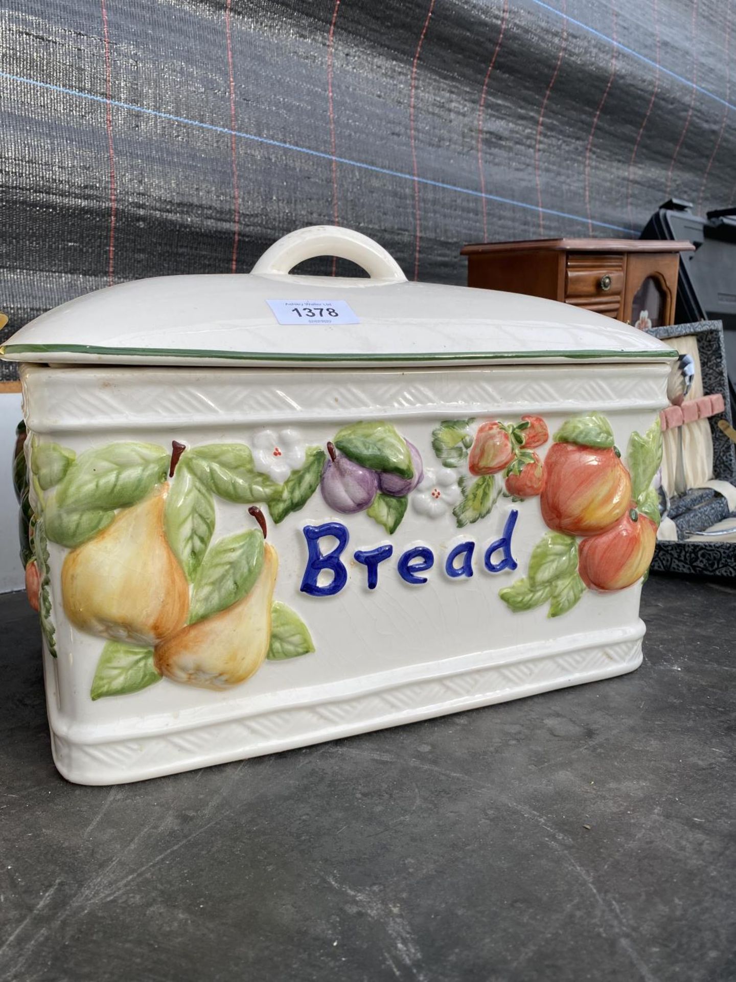 TWO LARGE CERAMIC BREAD BINS - Image 3 of 4