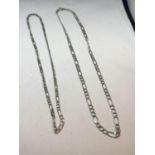 TWO MARKED SILVER FLAT LINK NECKLACES