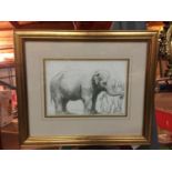 AN AUTHENTIC REMBRANT PRINT OF AN ELEPHANT