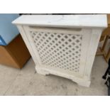 A MODERN WHITE PAINTED WOODEN RADIATOR COVER