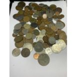A LARGE QUANTITY OF VARIOUS COINS TO INCLUDE FOREIGN CURRENCY