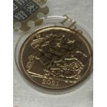 A 2021 GOLD HALF SOVEREIGN PROOF COIN