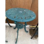 A VINTAGE CAST IRON OCASSIONAL TABLE