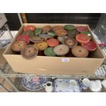 AN ASSORTMENT OF VINTAGE WOODEN BOBBIN REELS