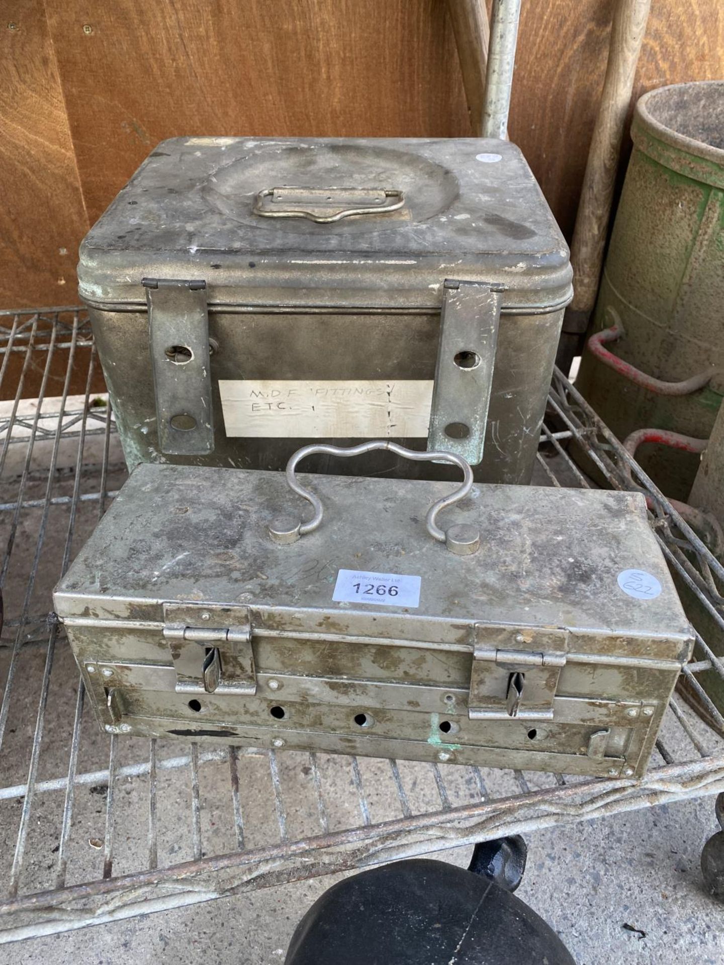 TWO VINTAGE MILITARY TINS