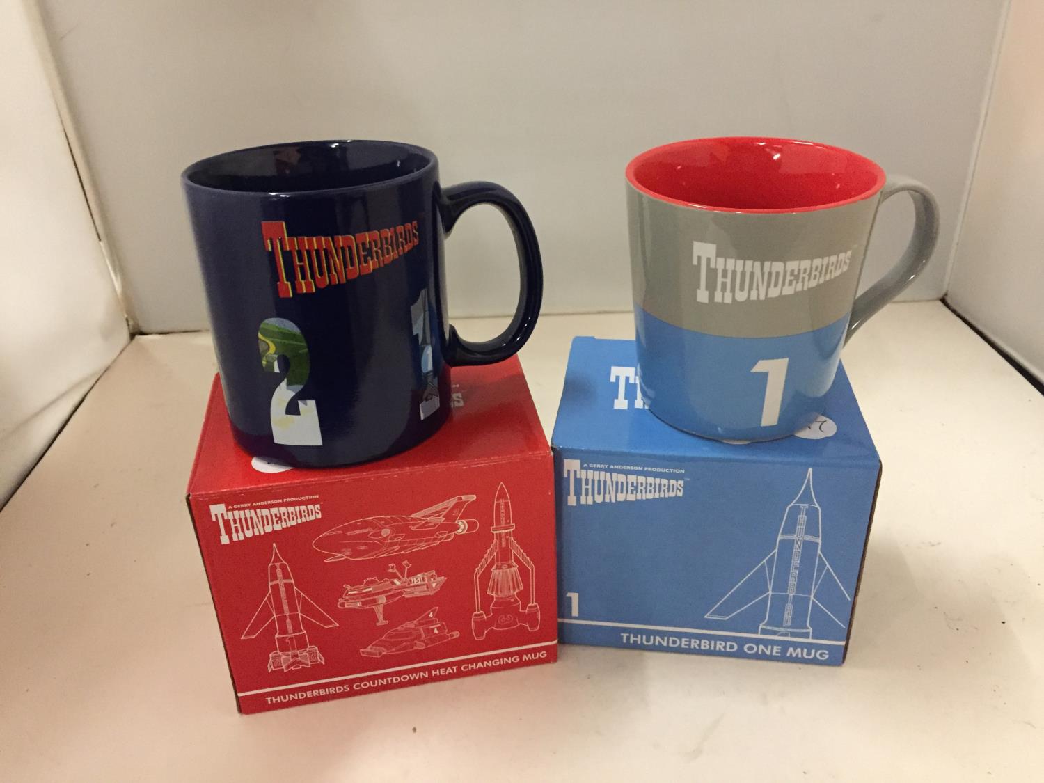 TWO BOXED THUNDERBIRDS MUGS