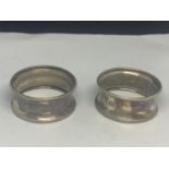 TWO HALLMARKED BIRMINGHAM SILVER NAPKIN RINGS