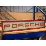 A PORSCHE ILLUMINATED LIGHT BOX SIGN 75CM X 16CM