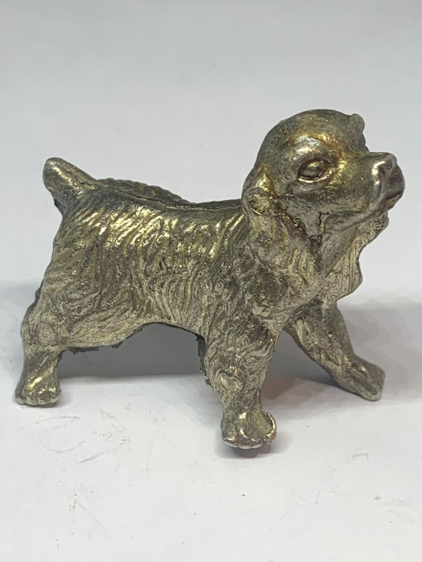 THREE WHITE METAL DOG FIGURES - Image 4 of 4