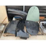 A COLLECTION OF AUSTIN A30 / A35 BODY PANELS TO INCLUDE TWO BONNETS, TWO WINGS AND A BOOT LID